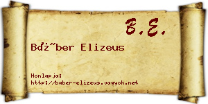 Báber Elizeus névjegykártya
